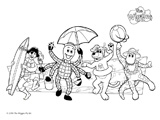 Colour In - Wiggly Beach Friends